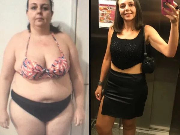 Antes e depois da aluna Camila