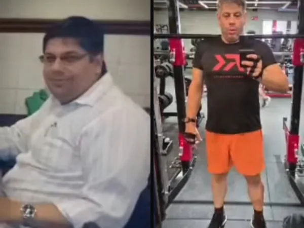 Antes e depois do aluno Sérgio